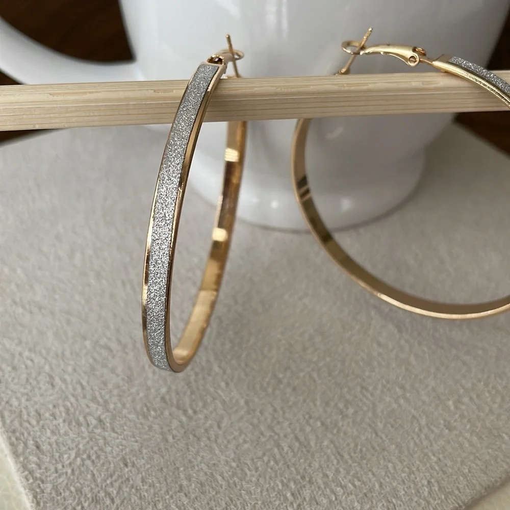 Gold + sparkle hoop earrings